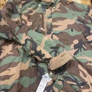 Ralph Lauren Green and Brown Camouflage Shirt